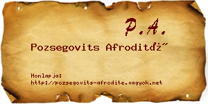 Pozsegovits Afrodité névjegykártya